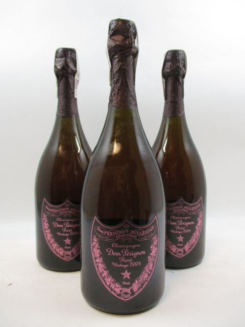 3 bouteilles CHAMPAGNE DOM PERIGNON 2004 Rosé