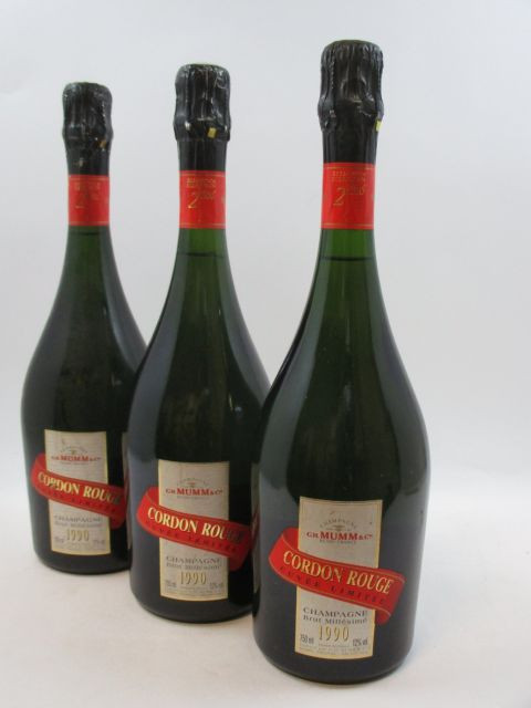 3 bouteilles CHAMPAGNE MUMM 1990 Greenwich Meridian