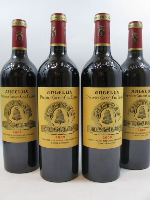 4 bouteilles CHÂTEAU ANGELUS 2009 1er GCC (B) Saint Emilion