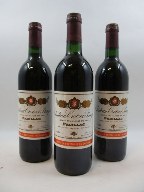 12 bouteilles CHÂTEAU CROIZET BAGES 1989 5è GC Pauillac  (Cave 9)