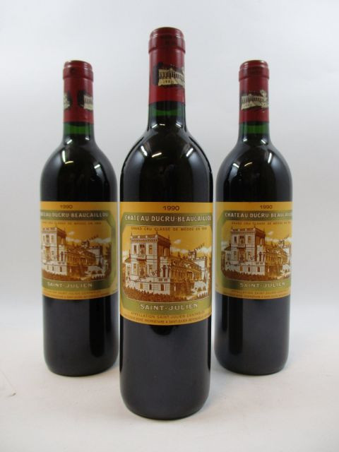 3 bouteilles CHÂTEAU DUCRU BEAUCAILLOU 1990 2è GC Saint Julien