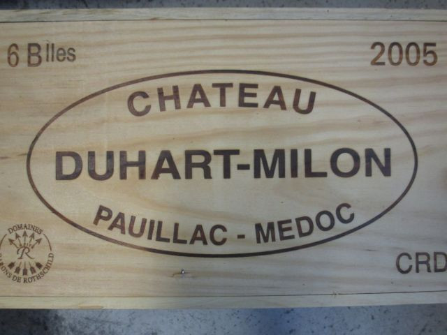 6 bouteilles CHÂTEAU DUHART MILON 2005 5è GC Pauillac Caisse bois d'origine (Cave 12)