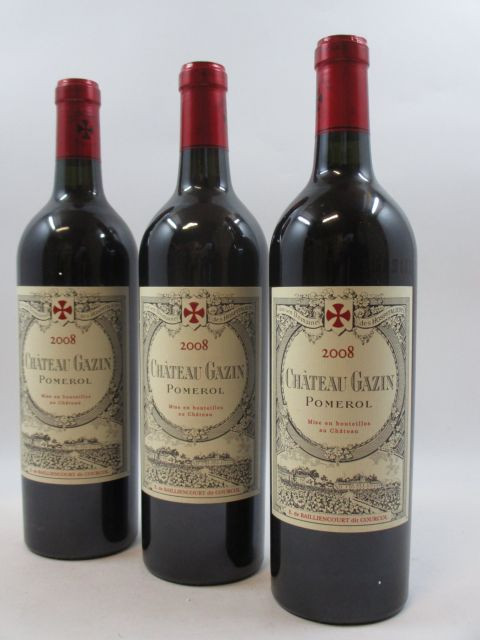 6 bouteilles CHÂTEAU GAZIN 2008 Pomerol  (Cave 12)