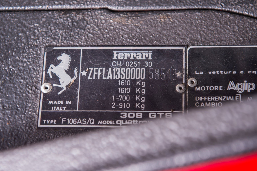 ¤ 1985 Ferrari 308 GTS Quattrovalvole  No reserve