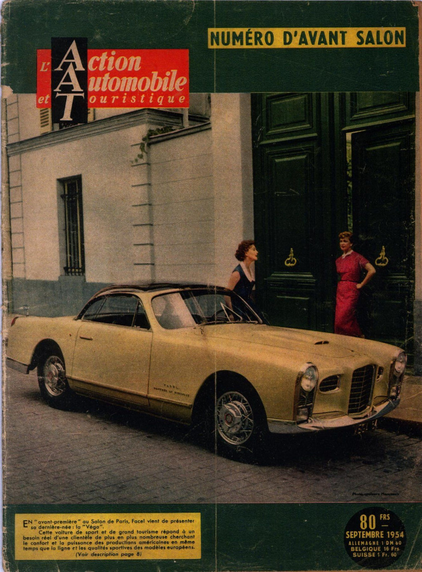 1954 Vega 54 Prototype 'V' par Facel Carte grise françaiseChâssis n° FV-54-0002 - Première Facel Vega jamais produite - Véhicule impo