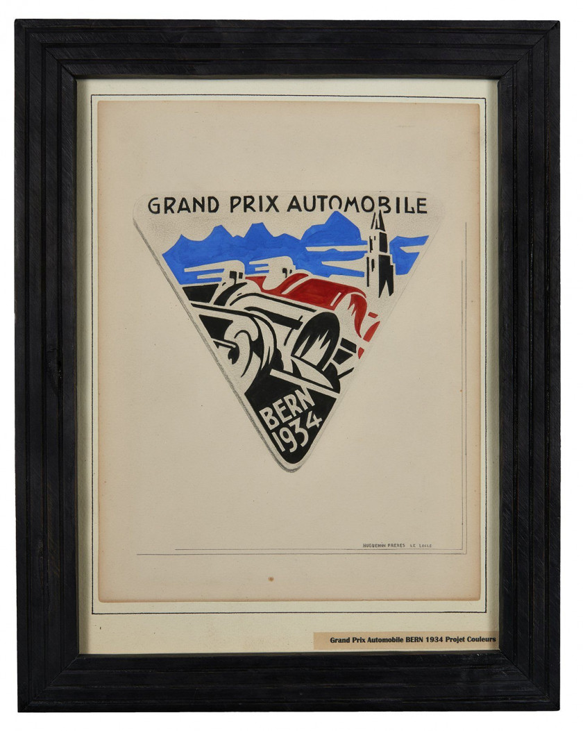 GRAND PRIX AUTOMOBILE, BERN, 1934  Badge, projet original