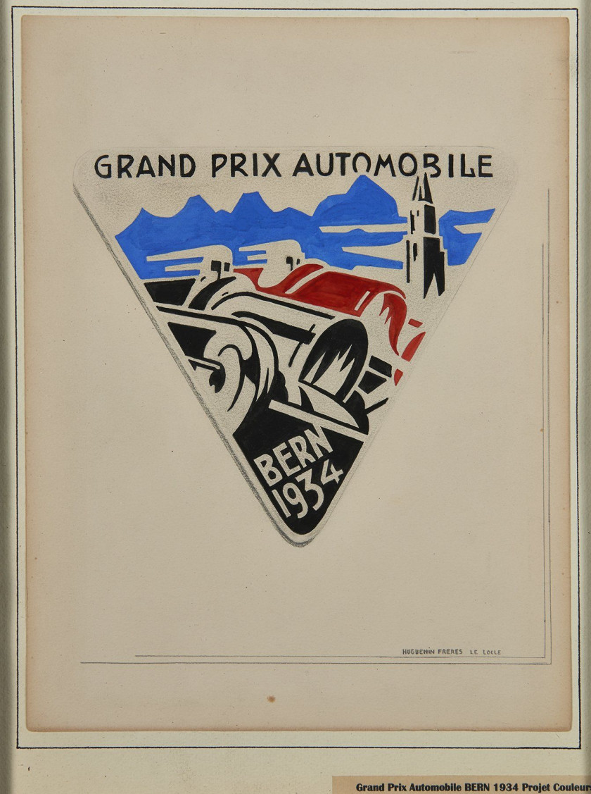 GRAND PRIX AUTOMOBILE, BERN, 1934  Badge, projet original