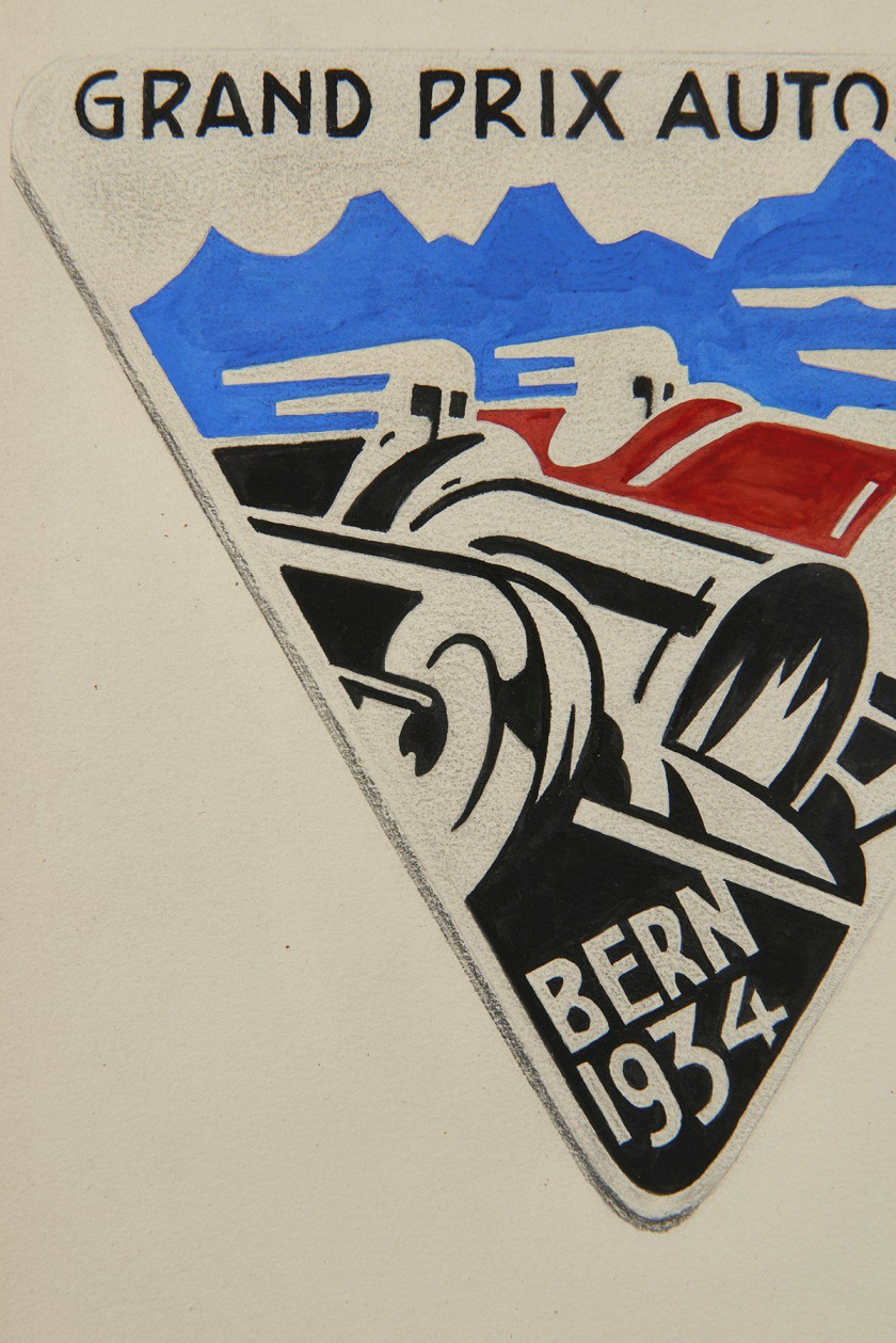 GRAND PRIX AUTOMOBILE, BERN, 1934  Badge, projet original