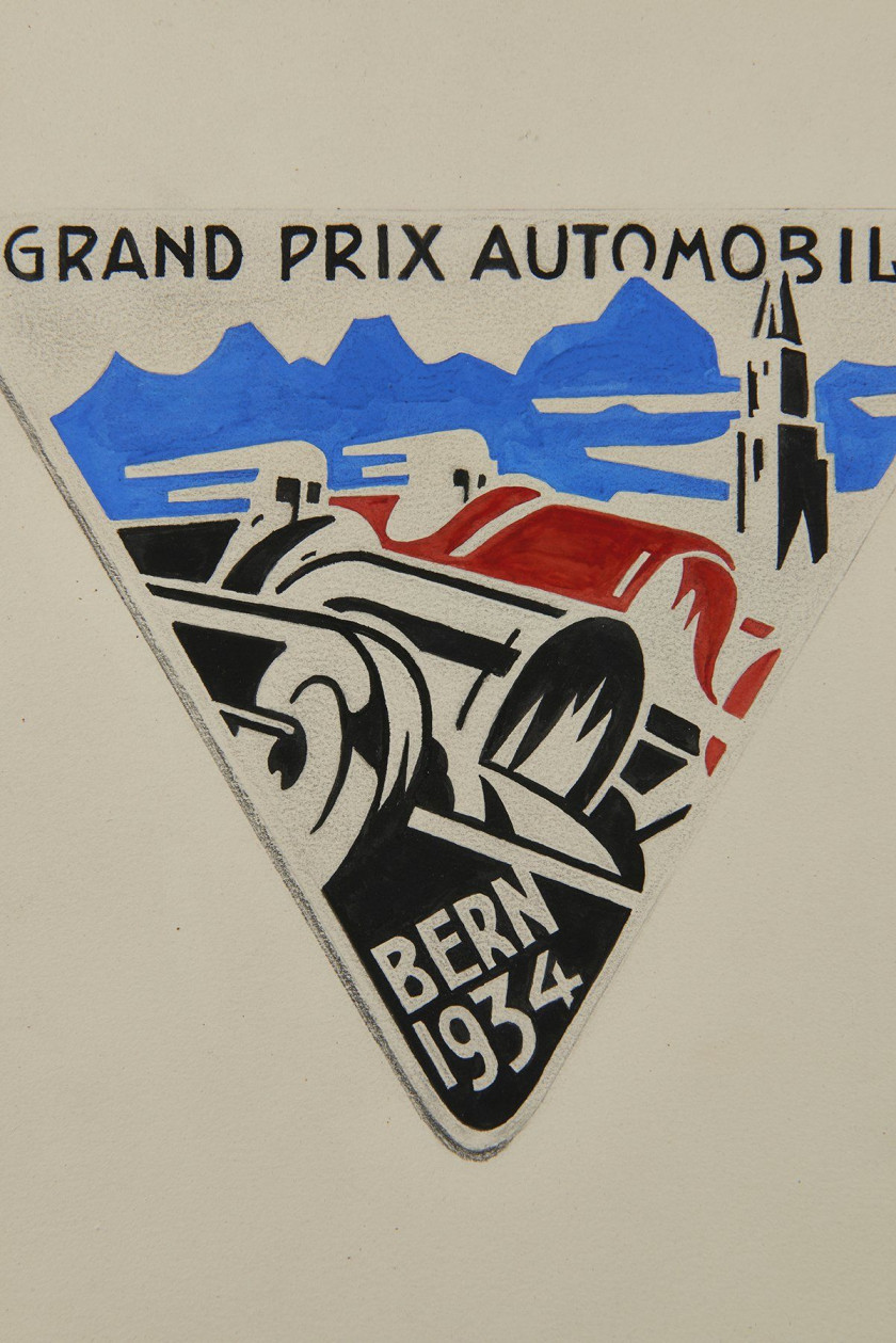 GRAND PRIX AUTOMOBILE, BERN, 1934  Badge, projet original