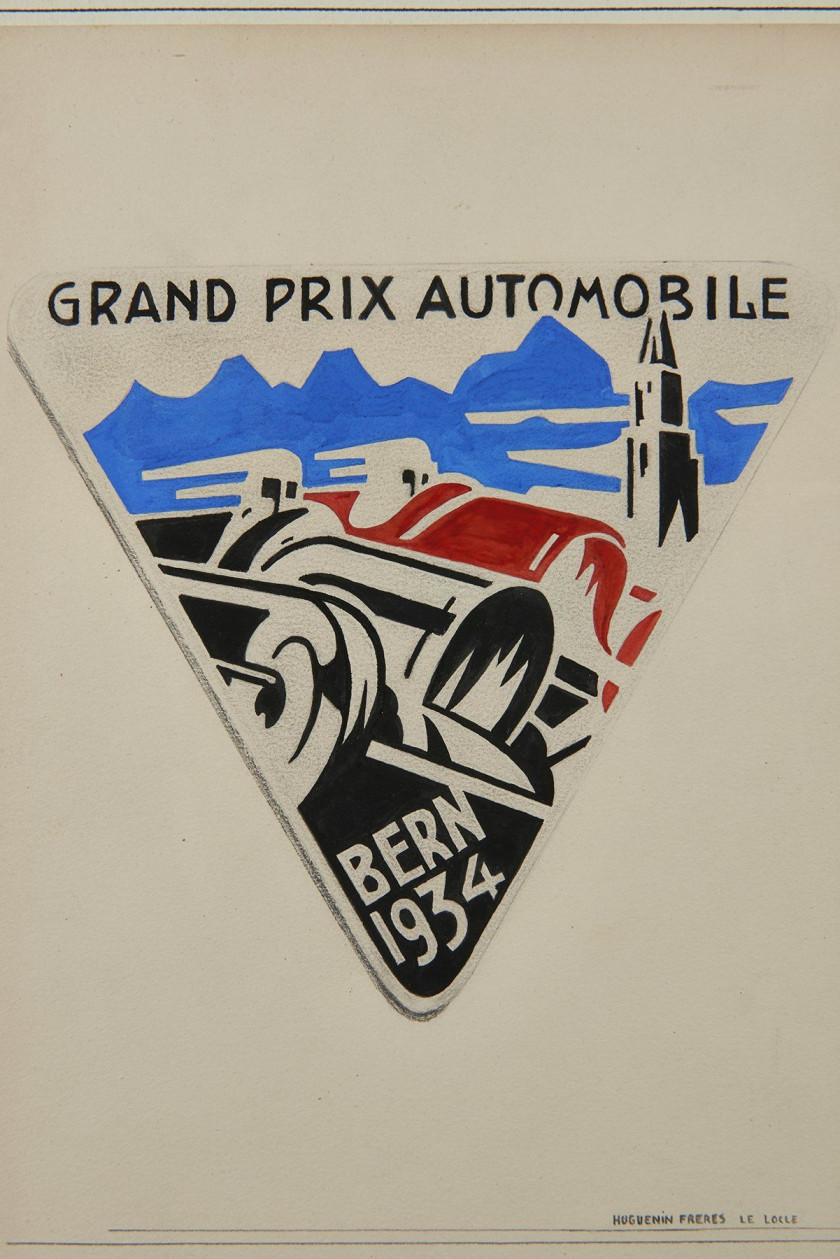 GRAND PRIX AUTOMOBILE, BERN, 1934  Badge, projet original