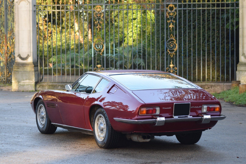 1971 Maserati Ghibli 4,9LSSCarte grise françaiseChâssis n° AM115/49/2098Moteur n° AM 115/49/2098- Origine française- Ligne magistrale,