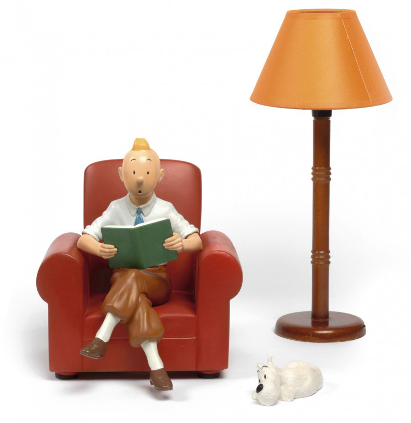 PIXI - REGOUT  Tintin lisant avec lampe de chevet