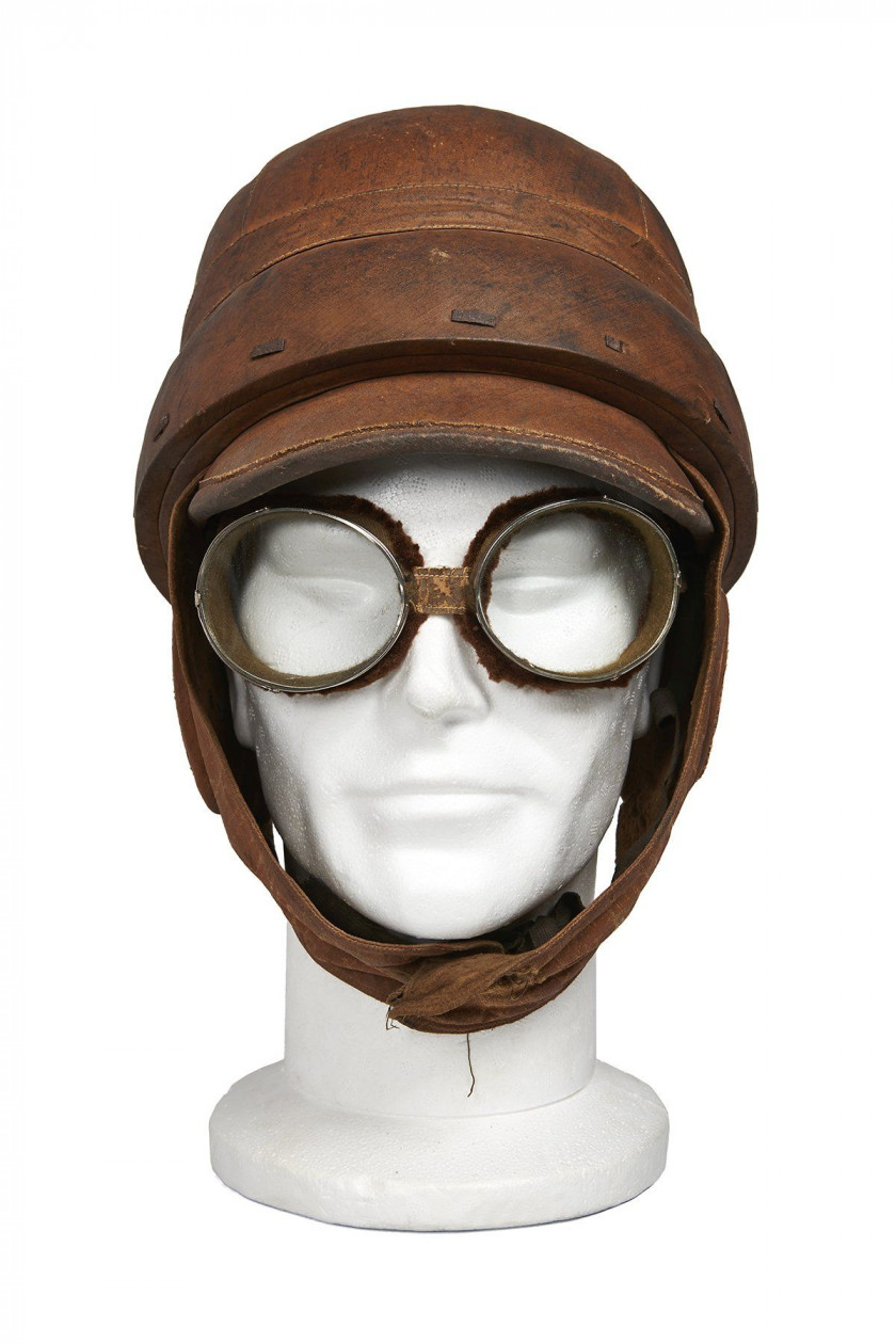 CASQUE DE PILOTE  Attribué à Roold, circa 1914-1918