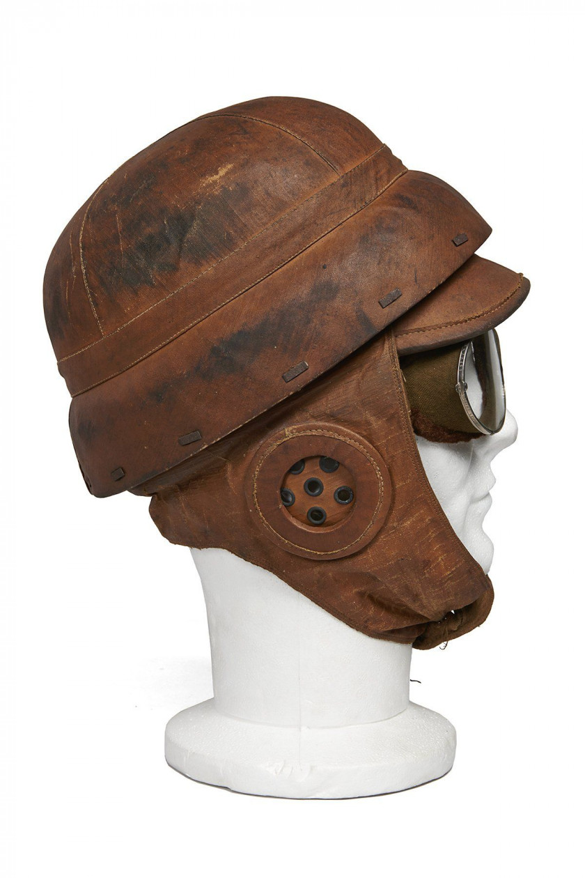 CASQUE DE PILOTE  Attribué à Roold, circa 1914-1918