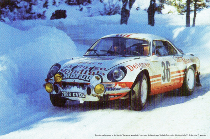 1972 Alpine A110 berlinette Gr. 4 "Défense Mondiale" Carte grise françaiseChâssis n° 18226- Authentique compétition-client réalisée par