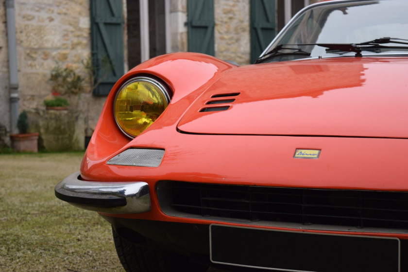 1974 Dino 246 GT "Tipo E" Carte grise françaiseChâssis n° 06416Moteur n°142536- Même propriétaire depuis 38 ans- Belle sellerie d'origi