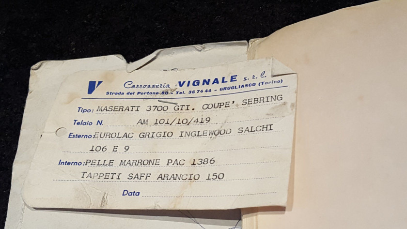 ¤ 1966 Maserati Sebring 3500 GTi Série II