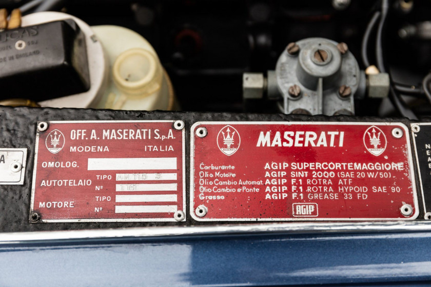 1970 Maserati Ghibli Spyder 4.7L Titre de circulation allemandChâssis n° AM115/S*1161Moteur n° AM115/S*1161- Un des quelques 90 Ghibli