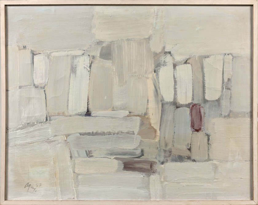 Fermin AGUAYO (1926 - 1977) Sans titre - 1957 Huile sur toile