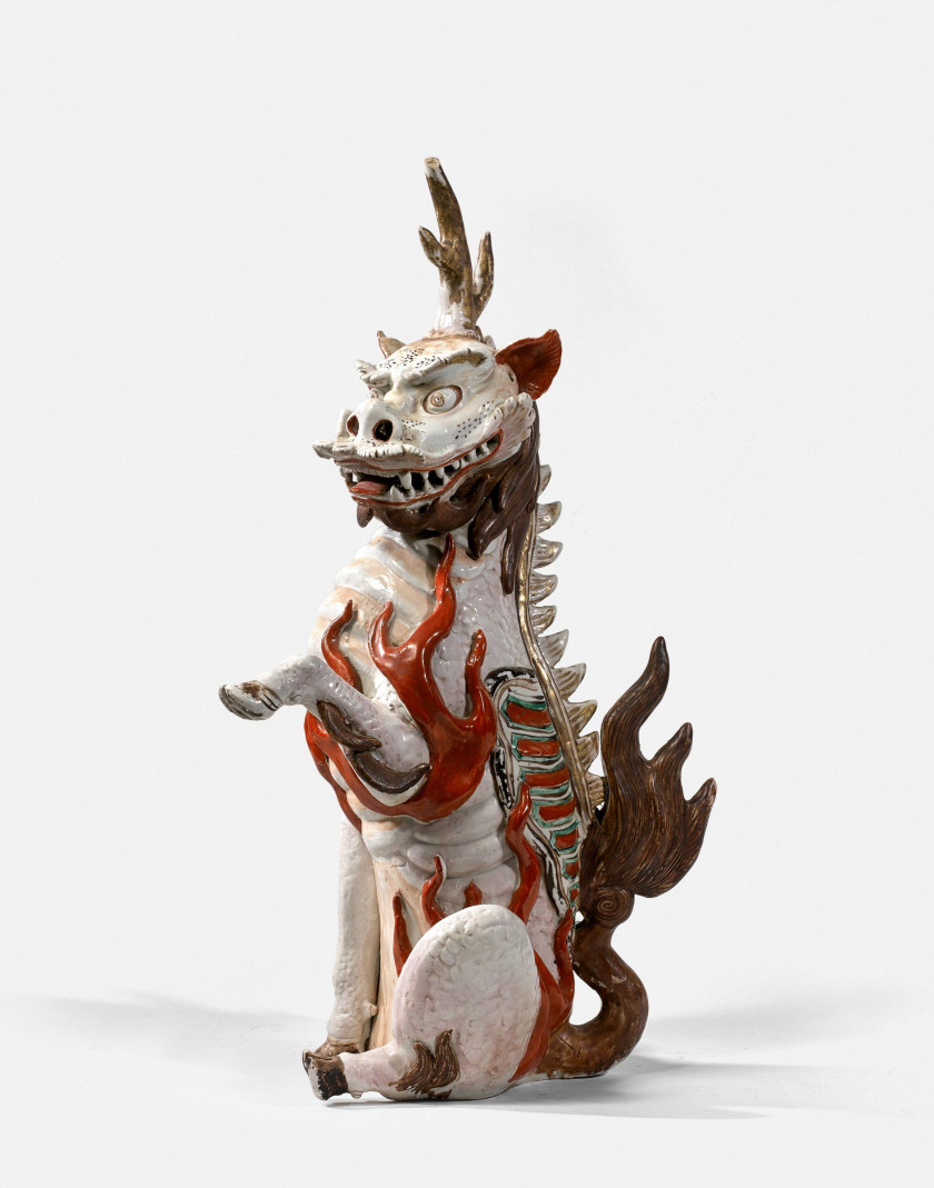 GRAND KIRIN EN PORCELAINE, ARITA, JAPON, XVIIIe SIÈCLE