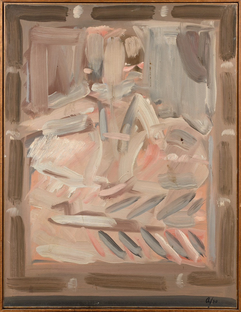 Fermin AGUAYO (1926 - 1977) Infanta, Étude N°6 - 1960 Huile sur papier marouflé sur toile