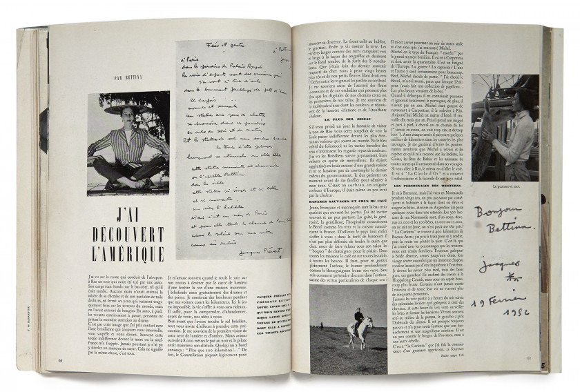 Jacques PRÉVERT 1900-1977 Collages originaux sur les pages d'un numéro de l'Album du Figaro