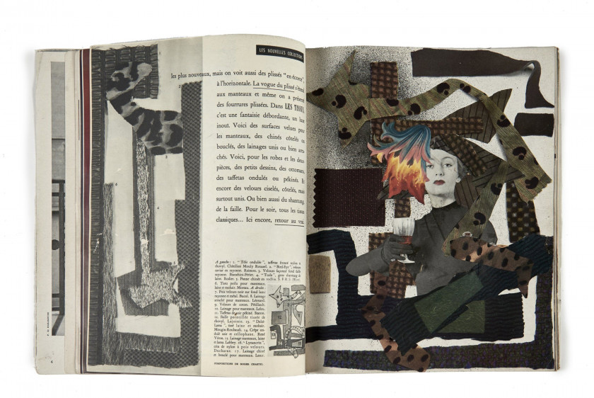 Jacques PRÉVERT 1900-1977 Collages originaux sur les pages d'un numéro de l'Album du Figaro