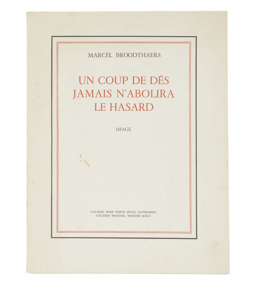 Marcel BROODTHAERS 1924-1976 Un coup de dés jamais n'abolira le hasard. Image