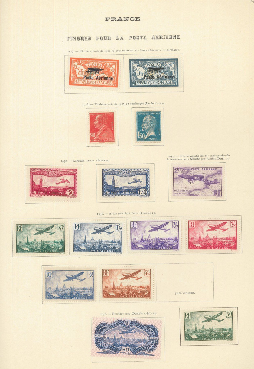 FRANCE - Collection de timbres-poste comprenant une partie ancienne tous états et bonnes valeurs semi modernes et poste aérienne.