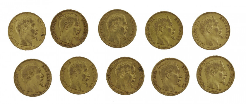 FRANCE 20 Francs. Napoléon III, Tête nue. 10 pièces or de 1859. Poids : 63.90 g.