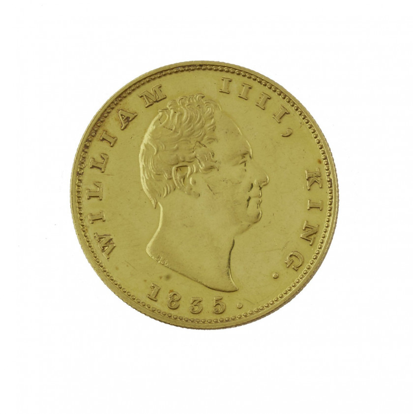 BRITISH EAST INDIA COMPANY. GUILLAUME IV (1830-1837). 2 mohur. 1835. (Fr. 1592B, KM 452.1). Or. Qques raies sinon Presque Superbe. R...