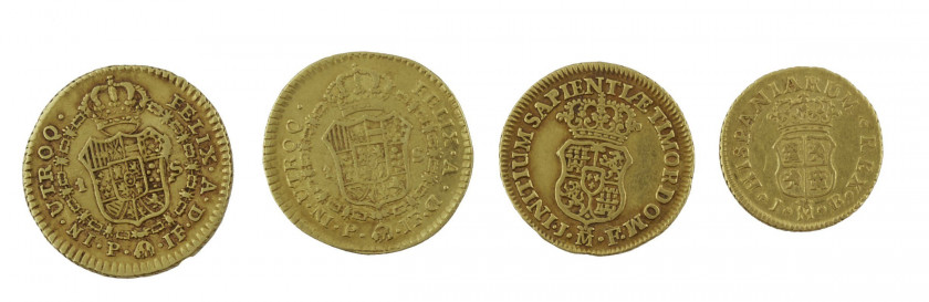 PHILIPPE V (1700-1746). Escudo. Madrid. 1741. (Fr. 237). FERDINAND VI (1746-1759). ½ escudo. Madrid. 1747. (Fr. 274). COLOMBIE. CHAR...