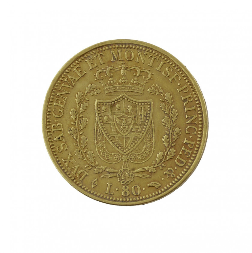 Sardaigne. CHARLES FELIX (1821-1831). 80 lire. Turin. 1827. (Fr. 1132). Or. Très Beau.