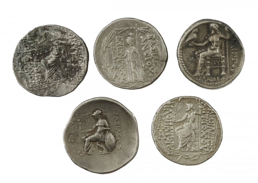 Thrace. Lysimaque (323-281), tétradrachme, (Pozzi 1180 v.). Syrie, Antiochus VII (138-129), tétradrachme, R./ Athéna Nicéphore, (Poz...