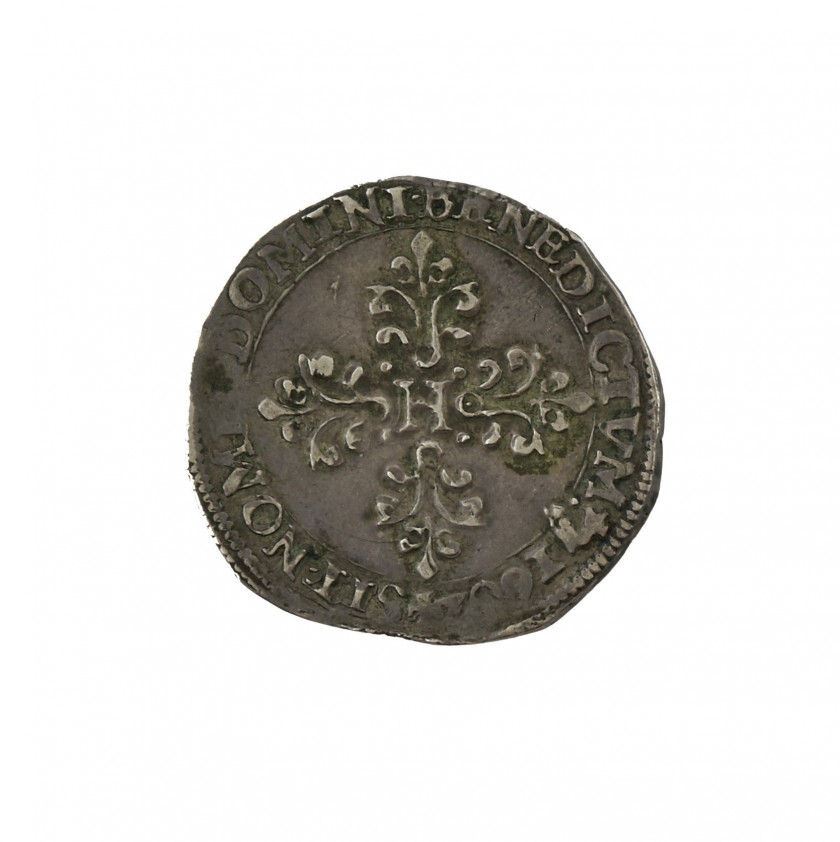 HENRI IV (1589- 1610). ½ franc. Saint-André de Villeneuve-les-Avignon. 1602. (Dy. 1212A, L. 1061). Arg. 7,04 g. Très Beau. Beau port...