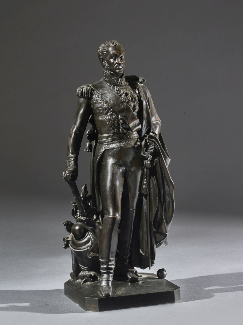 Jean-Baptiste-Joseph DEBAY, dit Jean De Bay ou Debay Fils (1802-1862) Le maréchal Oudinot Bronze à patine noire