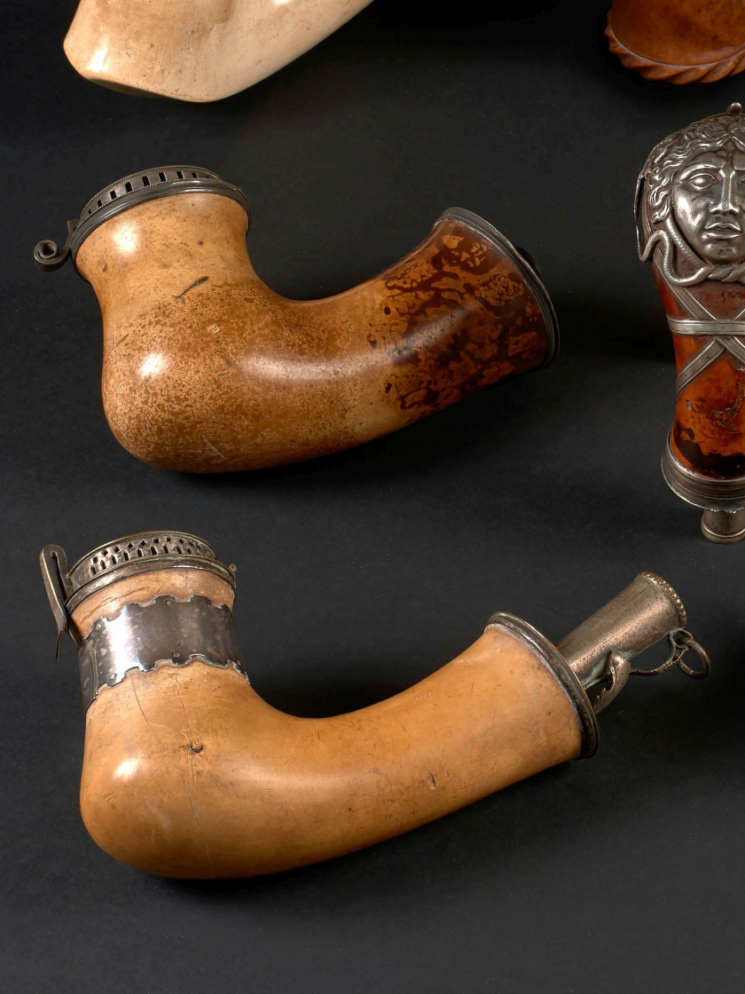 DEUX FOURNEAUX DE PIPES, DÉBUT XIXe SIÈCLE