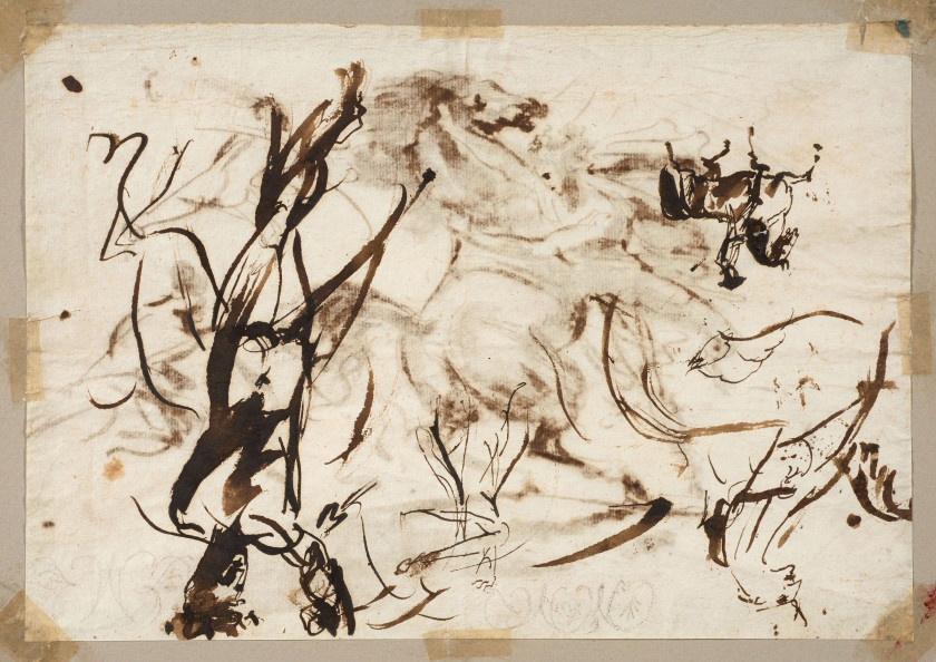 Antoine-Jean Gros, baron Gros Paris, 1771 - Meudon, 1835 Recto : Bucéphale dompté par Alexandre ; Verso : Etudes de figure d'homme,...