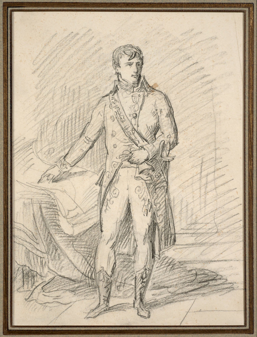 Antoine-Jean Gros, baron Gros Paris, 1771 - Meudon, 1835 Portait de Bonaparte, Premier consul Crayon noir