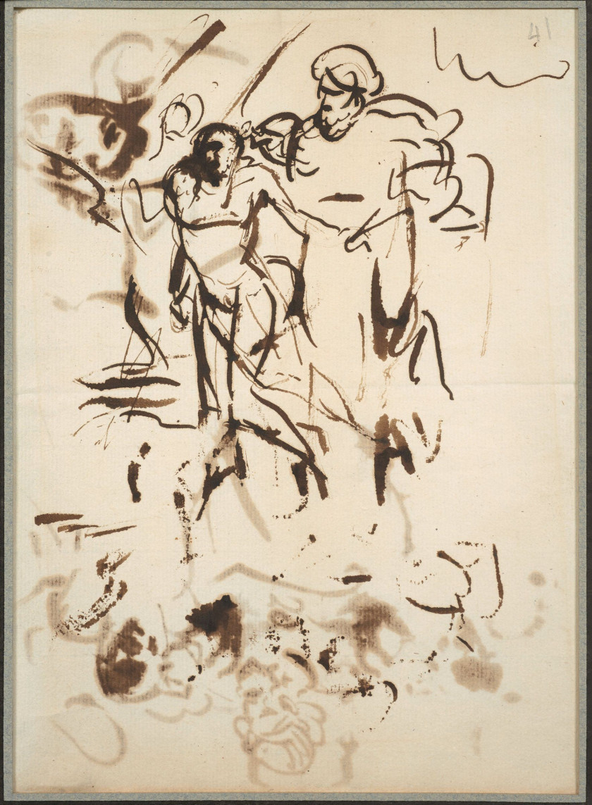 Antoine-Jean Gros, baron Gros Paris, 1771 - Meudon, 1835 Etudes de figures (recto et verso) Plume et encre brune