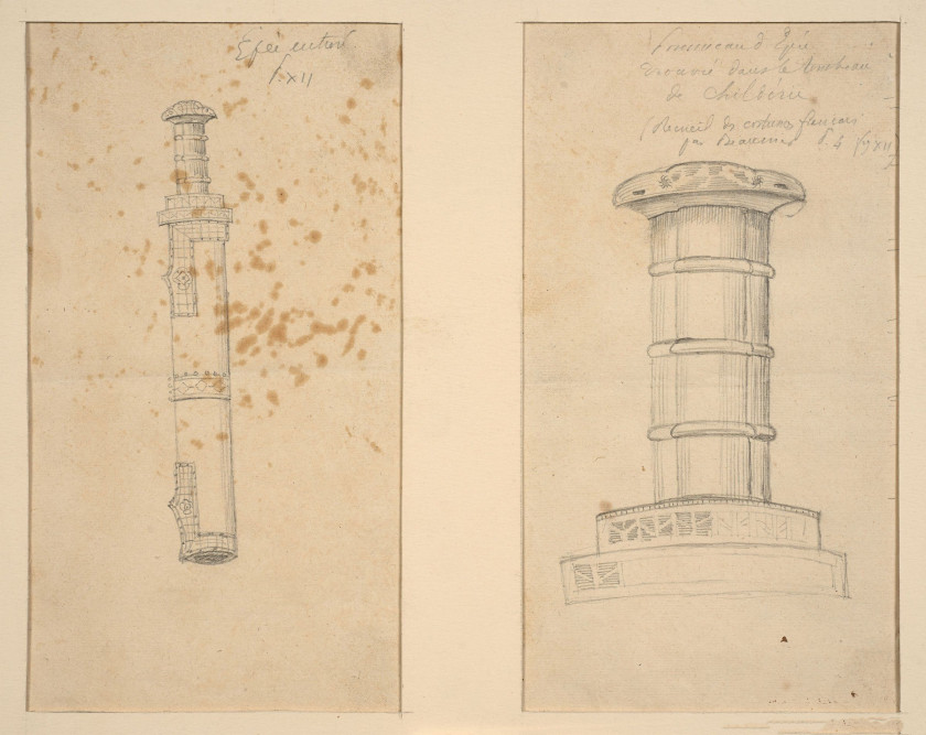 Jean-Baptiste Delestre Lyon, 1800 - Paris, 1871 Les bergers d'Arcadie et Acis et Galatée, d'après Antoine-Jean Gros Deux dessins, l'...