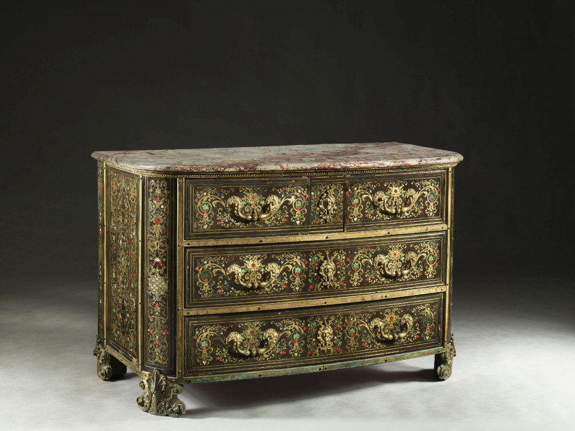 COMMODE D'ÉPOQUE LOUIS XIV, PARIS, VERS 1710-1715 Attribuée à Nicolas Sageot