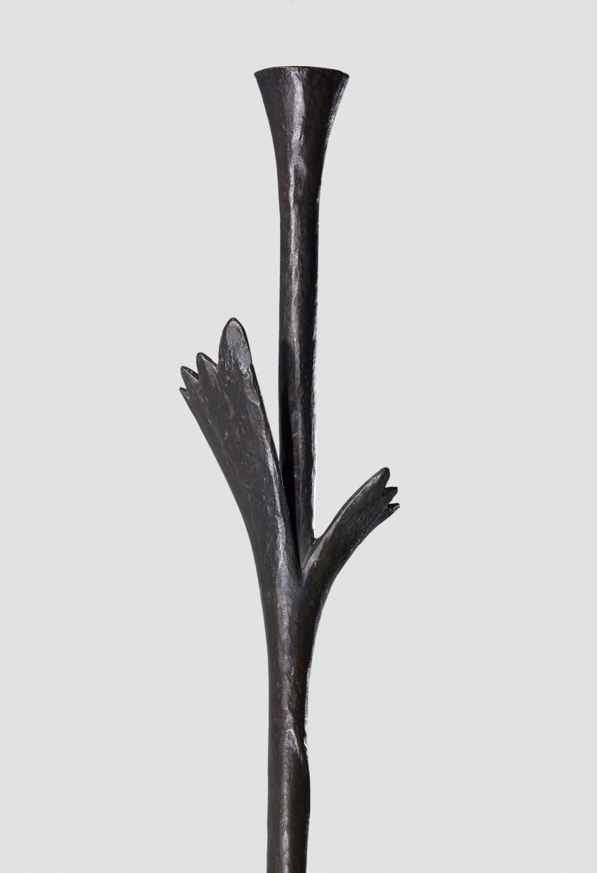 Alberto GIACOMETTI 1901 - 1966 Lampadaire modèle "feuille" - Circa 1936 Bronze à patine brune