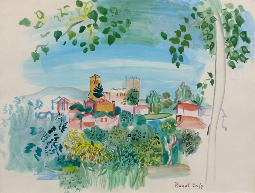 Raoul DUFY 1877 - 1953 Vernet-les-Bains - 1941 Aquarelle et gouache sur papier