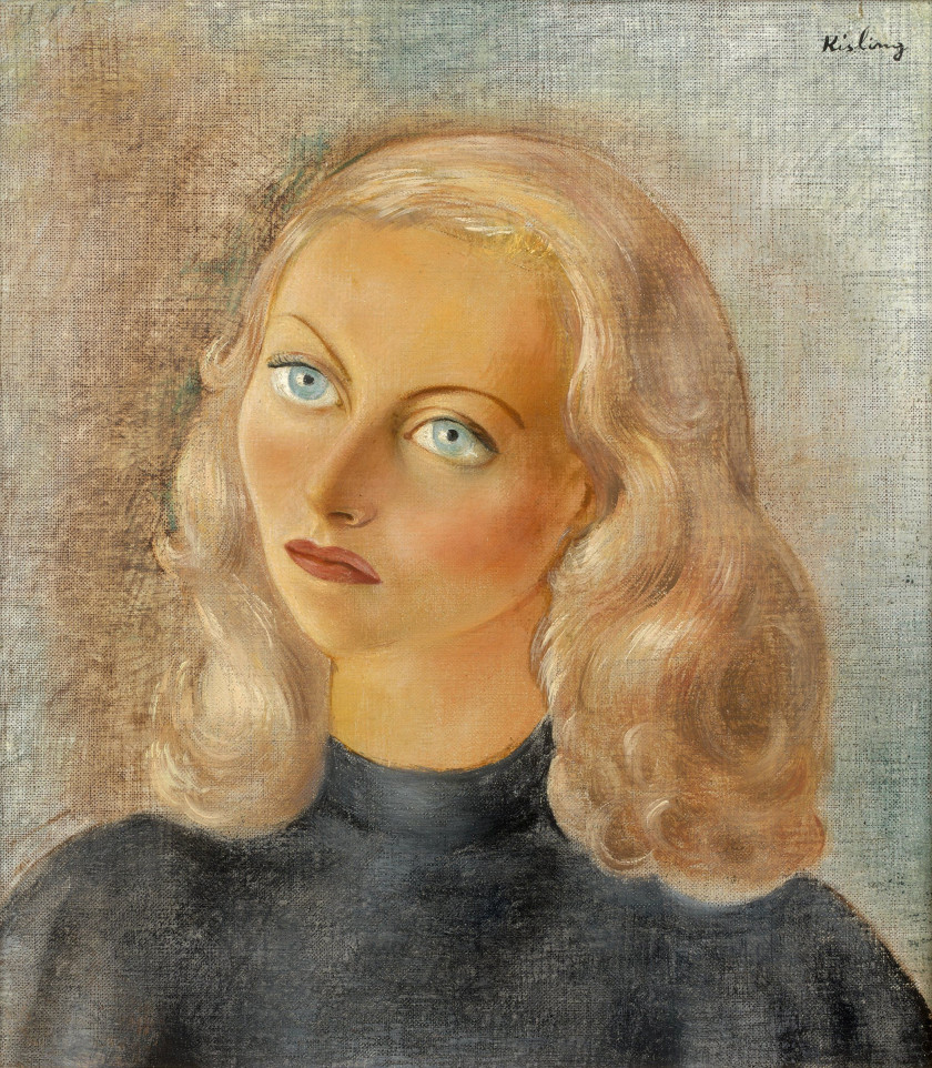 Moïse KISLING 1891 - 1953 Portrait de Michèle Morgan - 1942 Huile sur toile