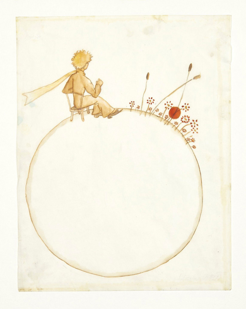 ¤ Antoine de SAINT-EXUPÉRY 1900-1944 Aquarelle originale utilisée pour l'illustration du Petit Prince