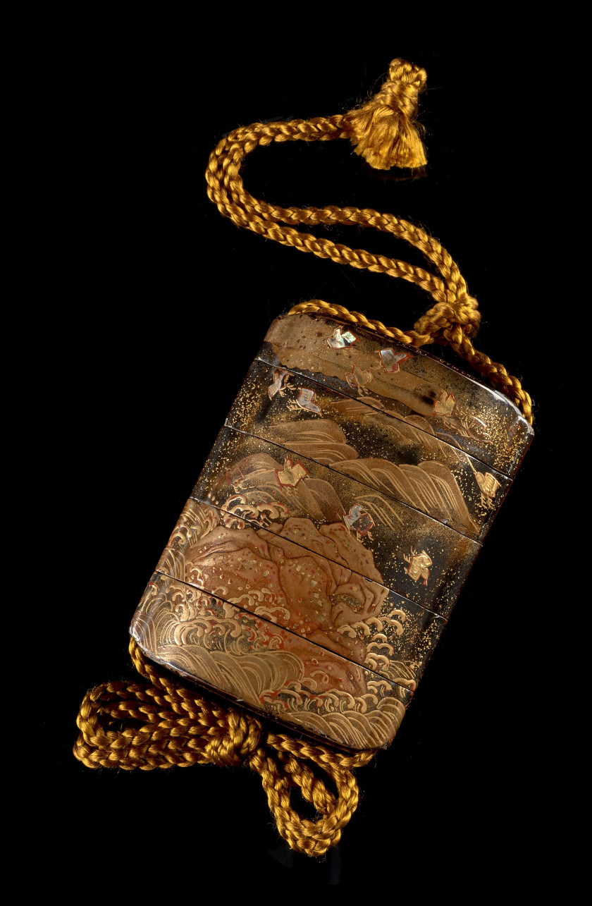INRO À QUATRE CASES, JAPON, ÉPOQUE EDO, XVIIIe-XIXe SIÈCLE