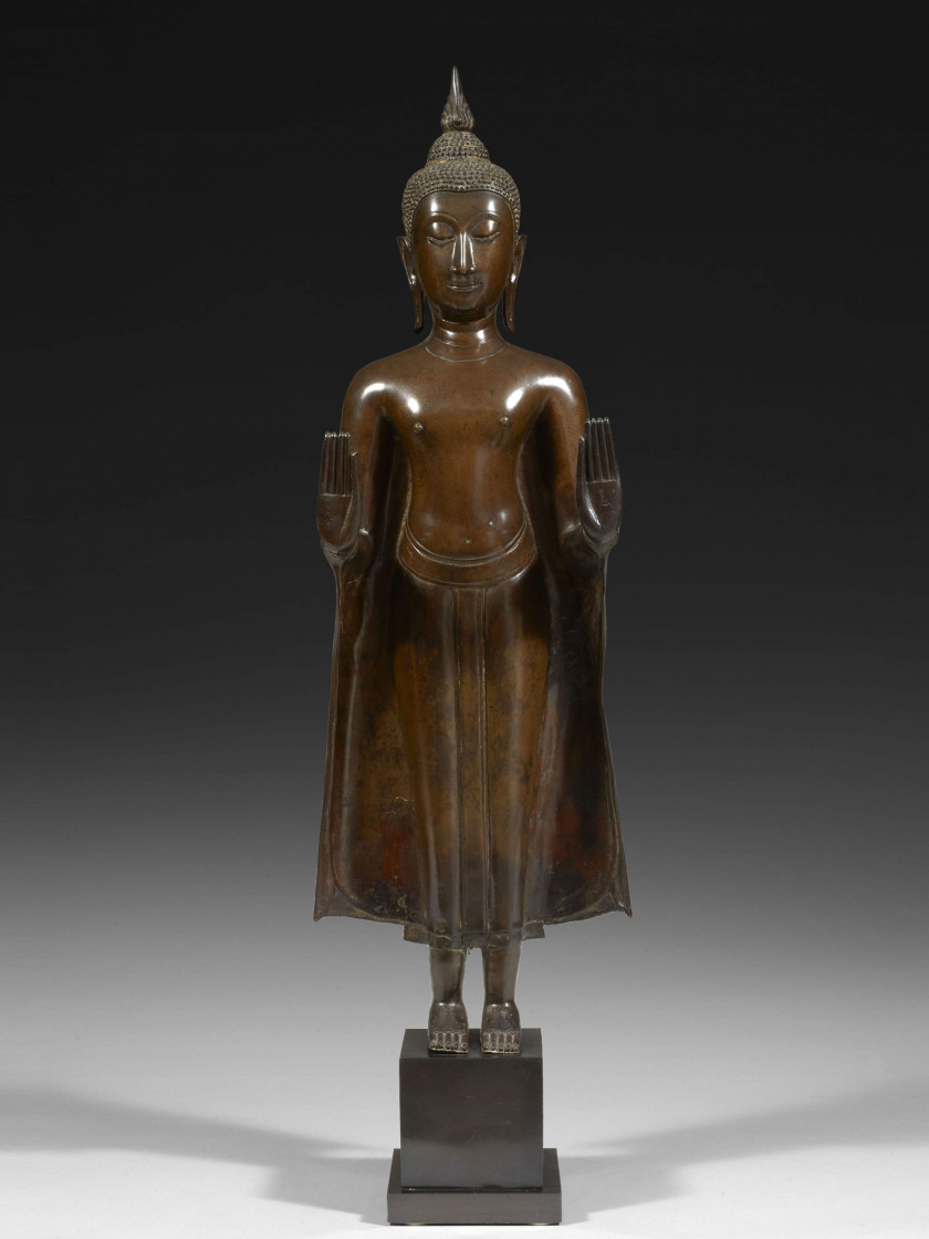 STATUE DE BOUDDHA EN BRONZE, THAÏLANDE, AYUTTHAYA, XVIIe SIÈCLE