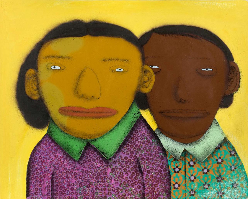 ¤ OS GEMEOS Brésiliens - Nés en 1974 Maria De Seu Pereira & Pereira De Maria Beje - 2012 Technique mixte, acrylique, peinture aérosol..