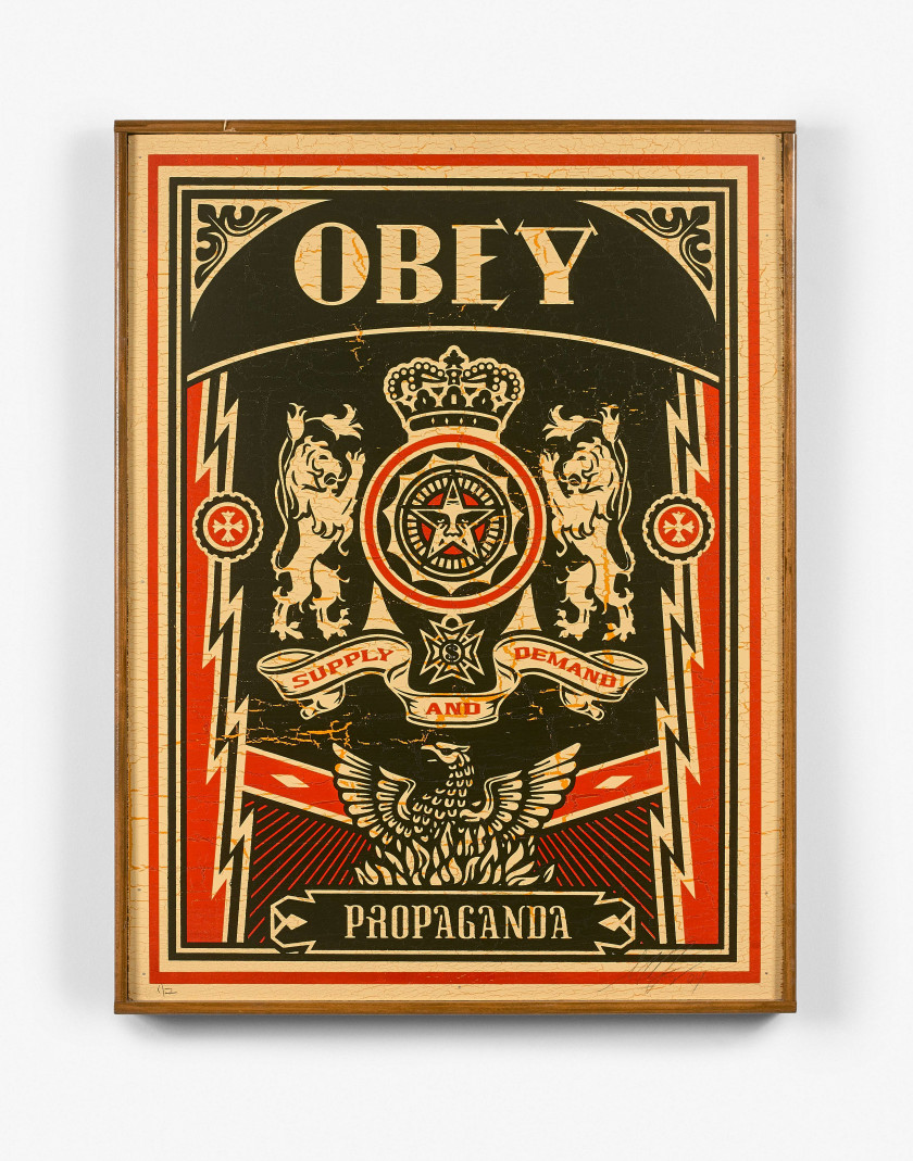 Shepard FAIREY (Alias OBEY GIANT) (Américain - Né en 1970) Obey propaganda - 2009 Sérigraphie sur bois